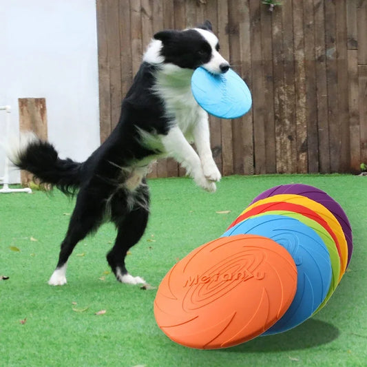 Jouet tendance pour chien, disques volants, en silicone, pour animaux de compagnie, jeu d'entraînement interactif, fournitures pour chiots, 15/18/22 cm