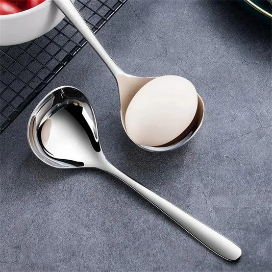 1 cuillère à soupe en acier inoxydable 304, cuillère à soupe, cuillère à riz, long manche, épais, grande tête, couverts, ensemble de cuisine ménager, cuillère à soupe