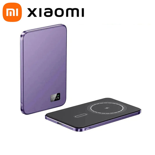 Xiaomi Batterie externe magnétique sans fil fine 10 000 mAh PD20W à charge rapide pour Magsafe, compatible avec iPhone et Samsung