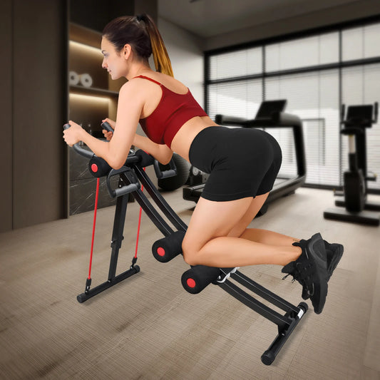 GIKPAL Appareil Abdominal Pliable, Équipement d'Entraînement Abdominal pour Gym à Domicile, Entraîneur Abdominal et Core, Équipement de Fitness, Charge Max 440lbs, Écran LCD