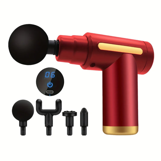 Pistolet à fascia numérique portable, masseur électrique pratique, écran d'affichage LED avec six niveaux réglables, silencieux et durable