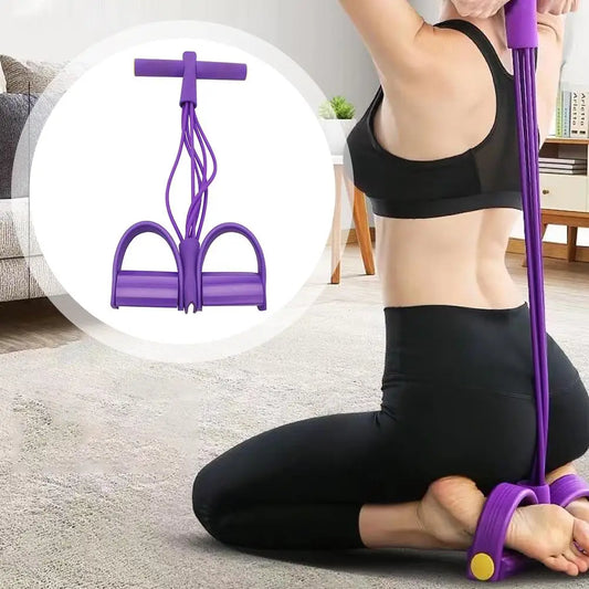Bande de résistance élastique à 6 tubes pour exercices de yoga, pour l'abdomen, la taille et les bras