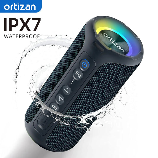 Enceintes Bluetooth Ortizan 40 W, basses améliorées, portable, sans fil, pour l'extérieur, étanche IP7, 30 h, pour la douche, Bluetooth 5.3