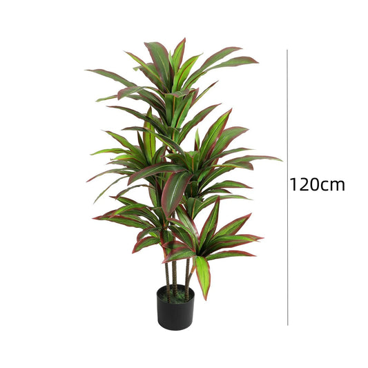 Dracaena artificiel d'intérieur, 120 cm/150 cm de haut, arbre décoratif en pot avec branches et feuilles réglables