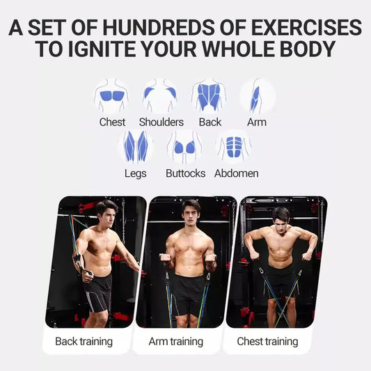 Lot de 10 à 14 bandes de résistance pour musculation, corde de traction, tendeur multifonction, ceinture d'entraînement musculaire, bandes élastiques
