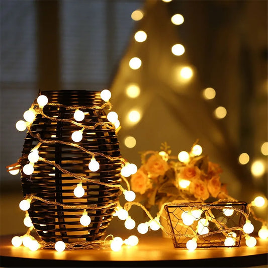 Guirlande lumineuse LED boules de cerisier 5 m, 10 m, 20 m, 30 m, 50 m, 220 V, 110 V, pour mariage, Noël, extérieur, décoration de salle