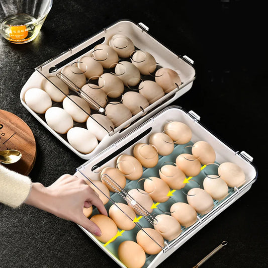 Boîte de rangement pour œufs de réfrigérateur, réfrigérateur de cuisine, boîte de rangement pour la conservation de la maison, boîte à œufs empilable en plastique, plateau multicouche