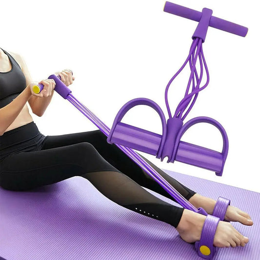 Bande de résistance élastique à 6 tubes pour exercices de yoga, pour l'abdomen, la taille et les bras