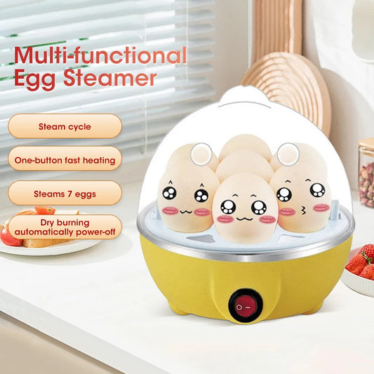 Cuiseur à œufs automatique, 7 œufs, multifonction, cuit à la vapeur, crème anglaise, machine à œufs durs, petit-déjeuner, artefact